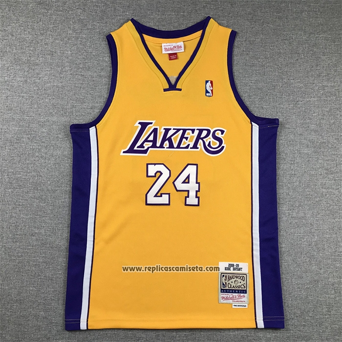 Camiseta Nino Los Angeles Lakers Kobe Bryant #24 Mitchell & Ness 2008-09 Amarillo